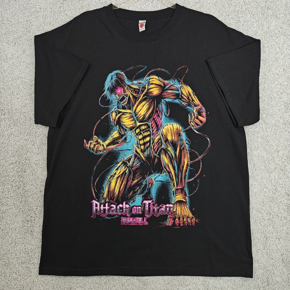 Attack On Titan Anime Double Sided Modern Boot‎ Mens T-Shirt Size L